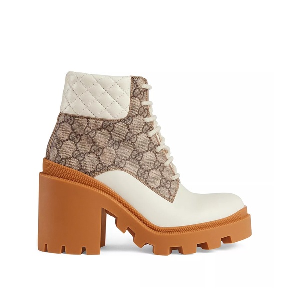 Gucci - Women's GG Platform High Block Heel Ankle Boots - Picture 3 of 5